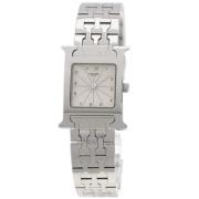 Pre-owned Fabric watches Hermès Vintage , White , Dames