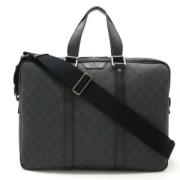 Pre-owned Canvas briefcases Gucci Vintage , Gray , Dames