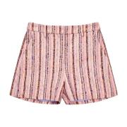 Elegante Gestreepte Shorts Peach Munthe , Brown , Dames