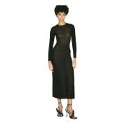 Morphing Pinstripe Midi Jurk Jean Paul Gaultier , Black , Dames