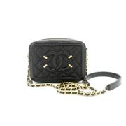 Pre-owned Leather chanel-bags Chanel Vintage , Black , Dames