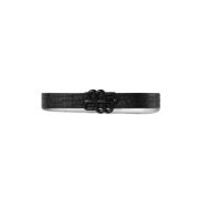 Embleem Riem Zwart Leren Accessoire Munthe , Black , Dames