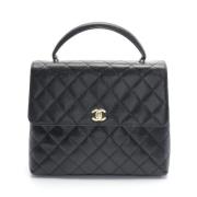 Pre-owned Leather handbags Chanel Vintage , Black , Dames