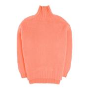 Luxe Merino Cashmere Turtleneck Jumper Avant Toi , Red , Dames