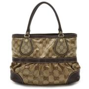 Pre-owned Canvas totes Gucci Vintage , Beige , Dames