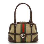 Pre-owned Canvas handbags Gucci Vintage , Beige , Dames