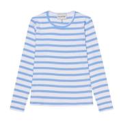 Gestreept T-shirt met zachte rib Munthe , Blue , Dames