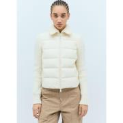 Gewatteerde Cardigan met Ritssluiting en Opstaande Kraag Moncler , Bei...