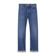 Vintage Loose Fit Selvedge Jeans Tela Genova , Blue , Heren