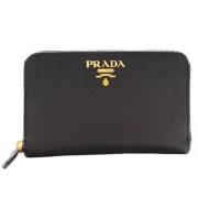 Pre-owned Leather wallets Prada Vintage , Black , Dames