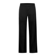 Elegante Wijde Pijp Broek met Elastische Taille Karen by Simonsen , Bl...