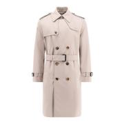 Klassieke geruite katoenmix trenchcoat Burberry , Gray , Heren