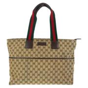 Pre-owned Canvas totes Gucci Vintage , Beige , Dames