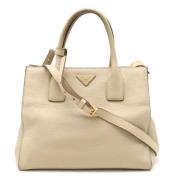 Pre-owned Leather handbags Prada Vintage , Beige , Dames