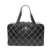 Pre-owned Leather chanel-bags Chanel Vintage , Black , Dames