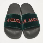 Pre-owned Velvet sandals Gucci Vintage , Green , Dames