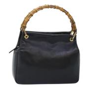 Pre-owned Leather handbags Gucci Vintage , Black , Dames