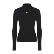 Zwart Gebreid Trui Shirt Courrèges , Black , Dames