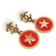 Pre-owned Metal earrings Chanel Vintage , Yellow , Dames