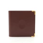 Pre-owned Leather wallets Cartier Vintage , Red , Dames