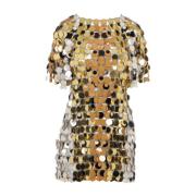 Luipaardprint Mini Jurk Paco Rabanne , Multicolor , Dames