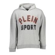 Hoodie met print en logo details Plein Sport , Gray , Heren