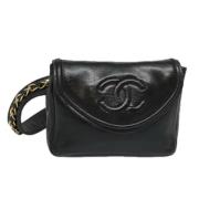 Pre-owned Leather crossbody-bags Chanel Vintage , Black , Dames