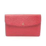 Pre-owned Leather clutches Louis Vuitton Vintage , Red , Dames