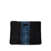 Pre-owned Leather clutches Fendi Vintage , Black , Dames