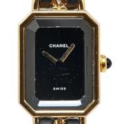 Pre-owned Leather watches Chanel Vintage , Black , Dames