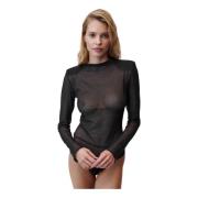 Sprankelende Aura Mesh Bodysuit Undress Code , Black , Dames