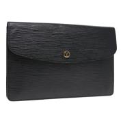 Pre-owned Leather clutches Louis Vuitton Vintage , Black , Dames