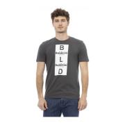 Korte Mouw Ronde Hals T-shirt Baldinini , Gray , Heren