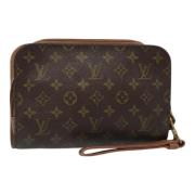 Pre-owned Canvas clutches Louis Vuitton Vintage , Brown , Dames