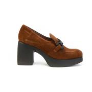 Suède Plateauschoenen met Decoratieve Band Wonders , Brown , Dames