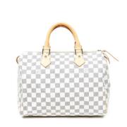 Pre-owned Canvas handbags Louis Vuitton Vintage , White , Dames