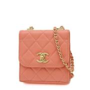 Pre-owned Leather shoulder-bags Chanel Vintage , Pink , Dames