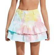 Roze Tie-Dye Denim Rok Loveshackfancy , Multicolor , Dames