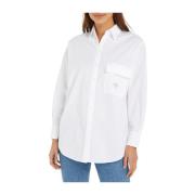 Witte Utility Lange Overhemd Calvin Klein Jeans , White , Dames