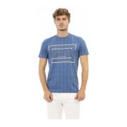 Korte Mouw Ronde Hals T-shirt Baldinini , Blue , Heren