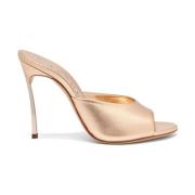 Metallic Blade Flash Mule Casadei , Beige , Dames