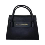 Handtas met voorlogo, zwart Plein Sport , Black , Dames