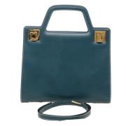 Pre-owned Leather handbags Salvatore Ferragamo Pre-owned , Blue , Dame...