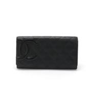 Pre-owned Leather wallets Chanel Vintage , Black , Unisex