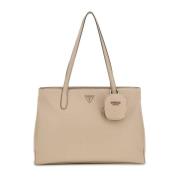 Taupe Shopper Tas met Versterkte Bodem Guess , Beige , Dames