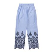 Geborduurde Krijtstreep Broek Munthe , Blue , Dames