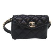 Pre-owned Leather crossbody-bags Chanel Vintage , Black , Dames