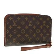 Pre-owned Canvas clutches Louis Vuitton Vintage , Brown , Dames