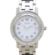 Pre-owned Stainless Steel watches Hermès Vintage , White , Dames