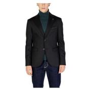 Zwarte Reversblazer Herfst/Winter Knoopsluiting Gianni Lupo , Black , ...